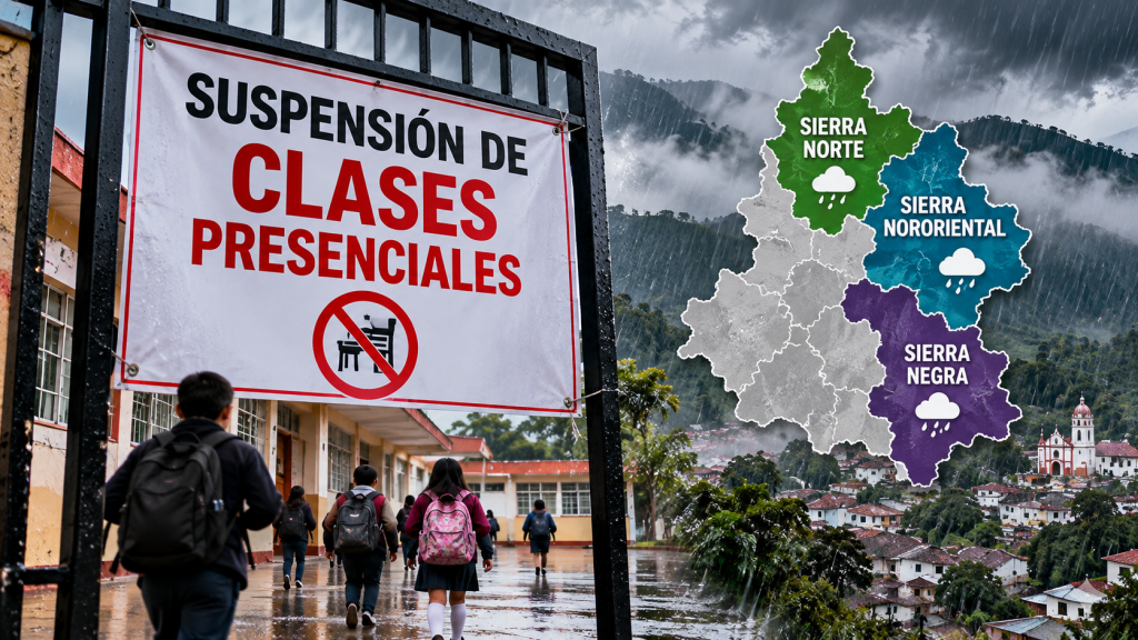 Suspende SEP clases presenciales en tres regiones de Puebla por frente frío