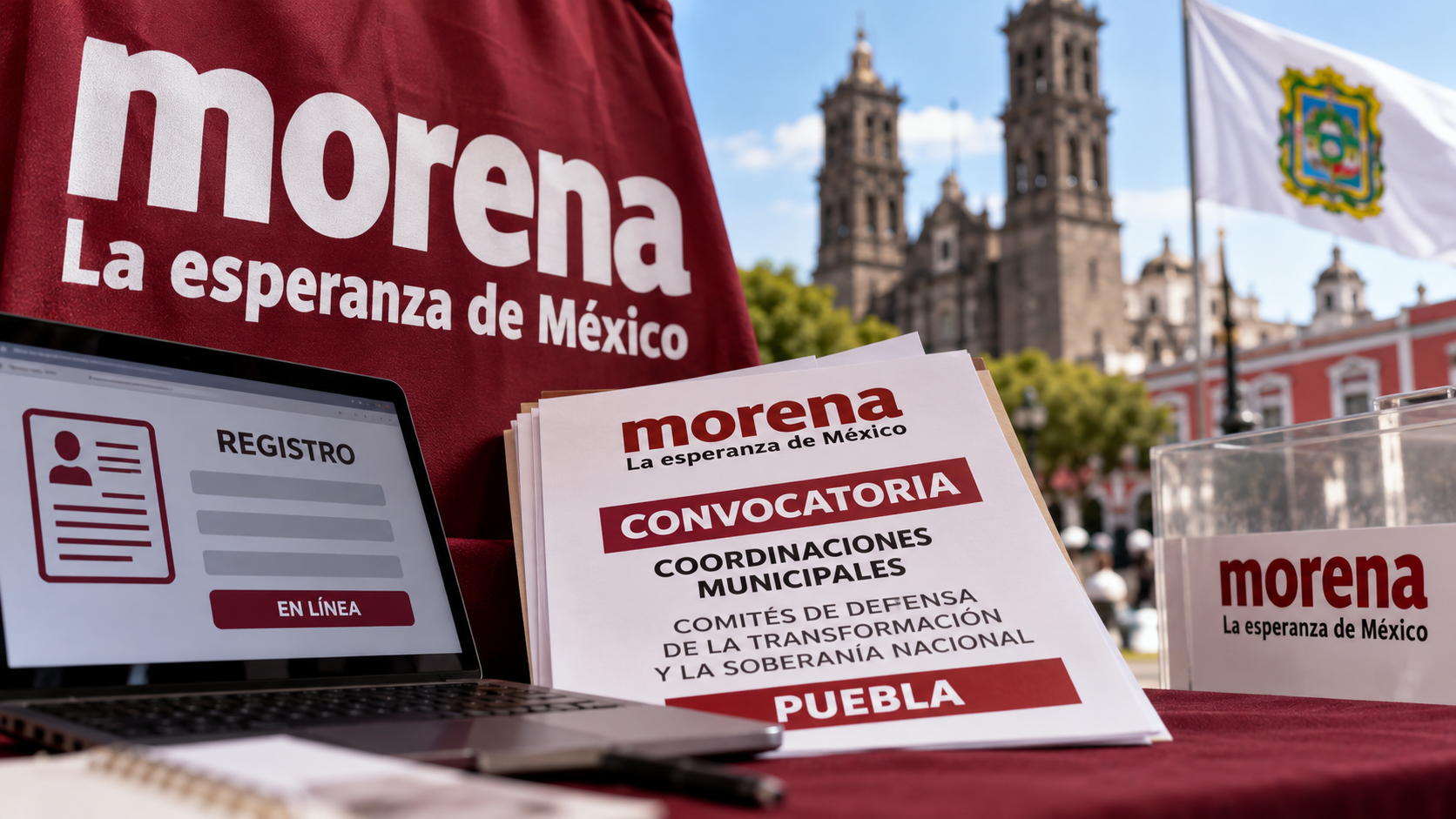 Morena publica convocatoria para definir coordinaciones municipales en Puebla; registro inicia el 8 de octubre